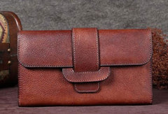 Vintage Women Leather Wallet Long Wallets Long Wallet For Women - EverHandmade