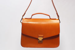 Handmade Leather Handbag Round Purse Crossbody Shoulder Bag for Girl Women Lady - EverHandmade