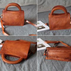 Top Handle Satchel Bag Brown Leather Satchel Purse - Annie Jewel