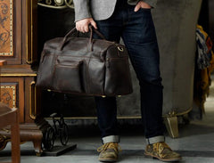 Cool Leather Mens Weekender Bag Travel Bag Duffle Bags Holdall Bag for men