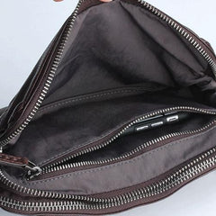 Handmade Leather Mens Cool Long Leather Wallet Zipper Clutch Wristlet Wallet for Men