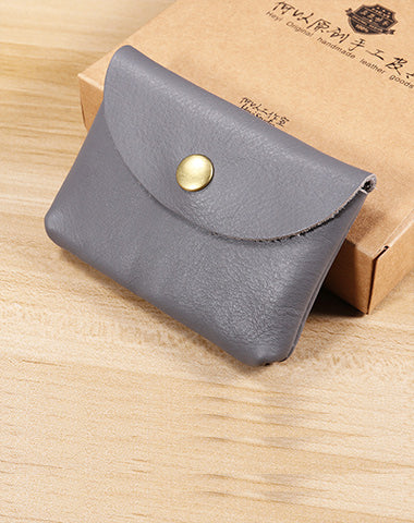 Gray Cute Women Leather Card Wallet Mini Coin Wallets Slim Card Holder Wallets For Women