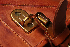 Vintage Brown Leather Mens Briefcase Work Bag Business Bag for men - EverHandmade
