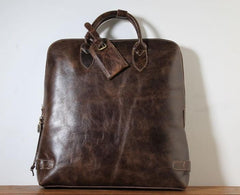 Handmade Leather Mens Cool Business Bag Briefcase Work Bag Laptop Bag for men