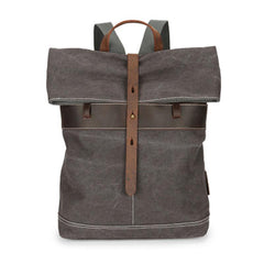 Cool Waxed Canvas Leather Mens Backpack Canvas Travel Backpack Canvas School Backpack for Men