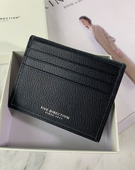 Minimalist Women Matcha Green Leather Slim Card Holders Small Card Wallet Cute Card Holder Credit Card Holder For Women
