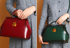 Handmade Leather handbag doctor bag shoulder bag for women leather bag - EverHandmade