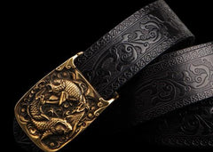 Handmade Black Leather Cool Mens Belts Leather Men Belts for Men