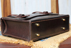 Handmade messenger bag coffee satchel purse leather crossbody bag shoulder bag women
