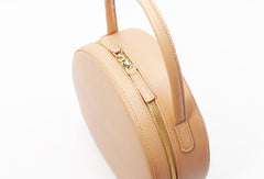 Black Leather circle Purse handbag bag for women leather purse shopper bag