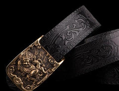 Handmade Cool Black Leather Mens Belts Custom Leather Men Belt for Men