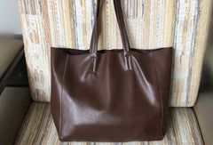 Handmade Vintage Leather Oversize Tote Bag Shoulder Bag Handbag For Women