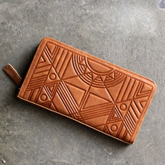 Vintage LEATHER Womens Long Wallet Fashion Zipper Long Wallets FOR Women
