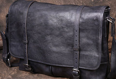 Genuine Leather Mens Cool Messenger Bag iPad Bag Chest Bag Bike Bag Cycling Bag for men - EverHandmade