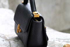 Handmade Leather Vintage Mens Black Handbag Shoulder Bag for women