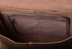 Handmade leather men Briefcase messenger vintage shoulder laptop bag vintage bag - EverHandmade