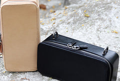 Handmade black purse leather crossbody bag purse shoulder bag for women - EverHandmade
