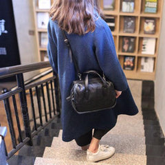 Women Brown Leather Boston Bag Handbags Shoulder Crossbody Bags Purse - Annie Jewel