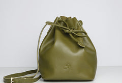 Genuine Leather Cute Bucket Bag Crossbody Bag Shoulder Bag Women Leather Purse