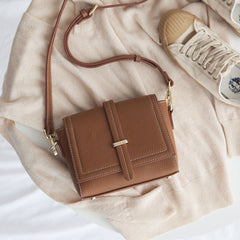 Minimalist Leather Womens Stylish Small Shoulder Bag Crossbody Purse for Women