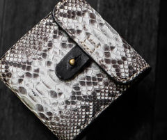 Handmade Leather Boa Skin Tooled Mens billfold Wallet Cool Small Wallet for Men