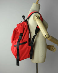 Womens Nylon Large Backpack Purse Orange Nylon Travel Backpack School Rucksack for Ladies