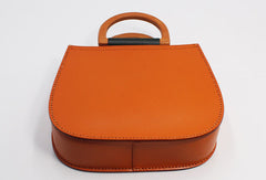 Handmade Leather Round Bag Crossbody Bag Shoulder Bag Purse for Women Leather Bag