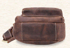 Cool Leather Sling Bag for Men Vintage Chest SLing SHoulder Bag For Men