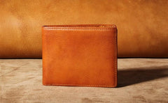 Handmade Genuine Leather Mens Cool Slim Leather Billfold Wallet Men billfold Wallets Bifold for Men