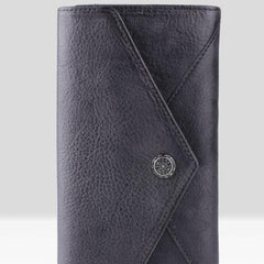 Handmade Leather Mens Cool Long Leather Wallet Bifold Envelope Clutch Wallet for Men