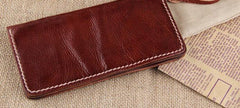 Handmade Leather Mens Long Chain Biker Wallet Cool Leather Wallet Slim Wallets for Men