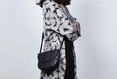 Cute Leather Women Round Crossbody Bag Shoulder Bag Purse for Women