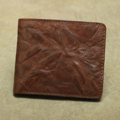 Vintage Brown Leather Men's Bifold Small Wallet Black Slim Vertical billfold Wallet For Men