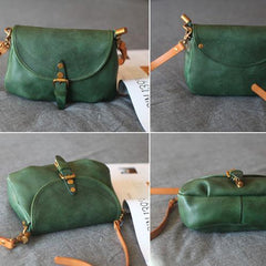 Green Satchel Bag Womens Leather Small Satchel Bag Crossbody Purse - Annie Jewel