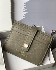 Cute Women Mocha Green Sheepskin Card Holder Slim Card Wallet Mocha Green Small Card Holder Credit Card Holder For Women