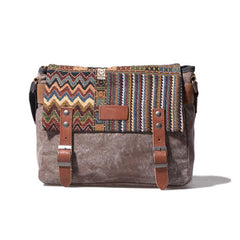 Vintage Mens Canvas Gray Cool Side Bag Messenger Bag Shoulder Bag for Men
