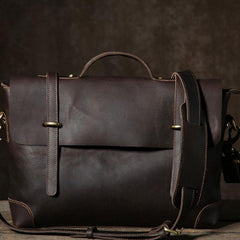 Handmade Leather Mens Cool Messenger Bag Briefcase Work Bag Business Bag Laptop Bag for men