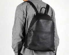 Fashion Leather Mens Cool Backpack Large Black Travel Backpack for men