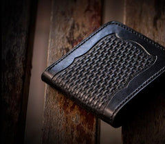 Handmade Leather Fine Horse Tooled Mens billfold Wallet Cool Leather Wallet Slim Wallet for Men