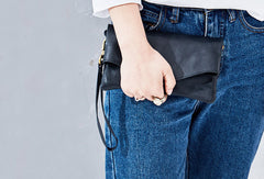 Handmade Leather Clutch Wristlet Purse Shoulder Bag for Women Leather Crossbody Bag