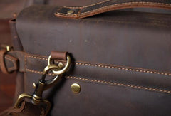 Handmade leather men Briefcase messenger vintage shoulder laptop bag vintage bag - EverHandmade