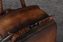 Genuine handmade Leather backpack bag shoulder bag girls women leather purse
