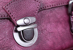 Genuine Leather Handbag Vintage Satchel Crossbody Bag Cube Shoulder Bag Purse For Women - EverHandmade