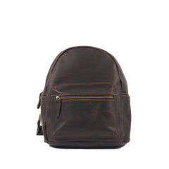 Vintage Mens Coffee Leather Backpack Travel Backpack Leather School Backpacks for Men