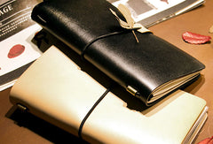 Handmade vintage leather notebook travel book diary journal