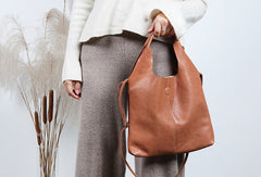 Handmade Genuine Leather Handbag Tote Bag Shopper Bag Shoulder Bag Purse For Women