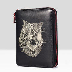 Handmade Leather Mens Cool Long Leather Wallet Bifold Clutch Wallet for Men