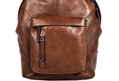 Handmade Leather Large Travel Bag Backpack Bag Shoulder Bag Laptop Women Leather Purse - EverHandmade