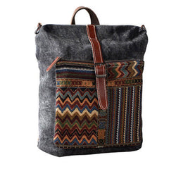 Vintage Canvas Leather Travel Bag Mens Backpack Canvas Canvas School Bag for Men