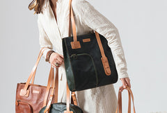 Handmade Genuine Leather Handbag Shopper Bag Purse Shoulder Bag Purse For Women - EverHandmade